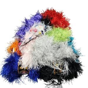 Fun Fur Novelty Eyelash Yarn Lot of Mixed Colors Lion Brand Discontinued 1lb 6oz